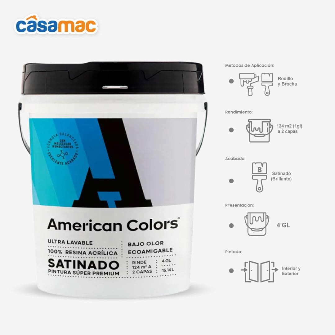 Látex Satinado American Colors de 4 gl - Image 2