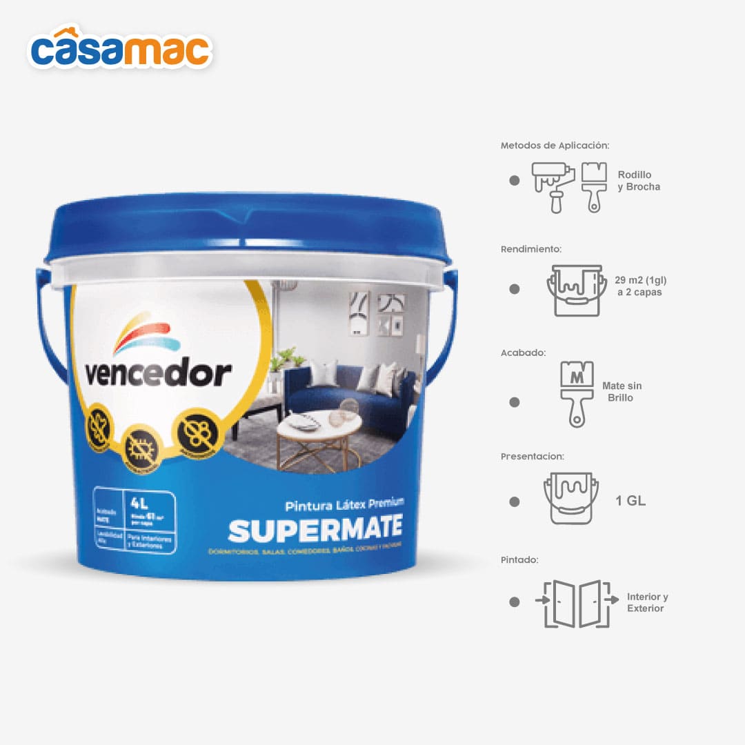 Látex Supermate Vencedor de 1 gl - Image 2