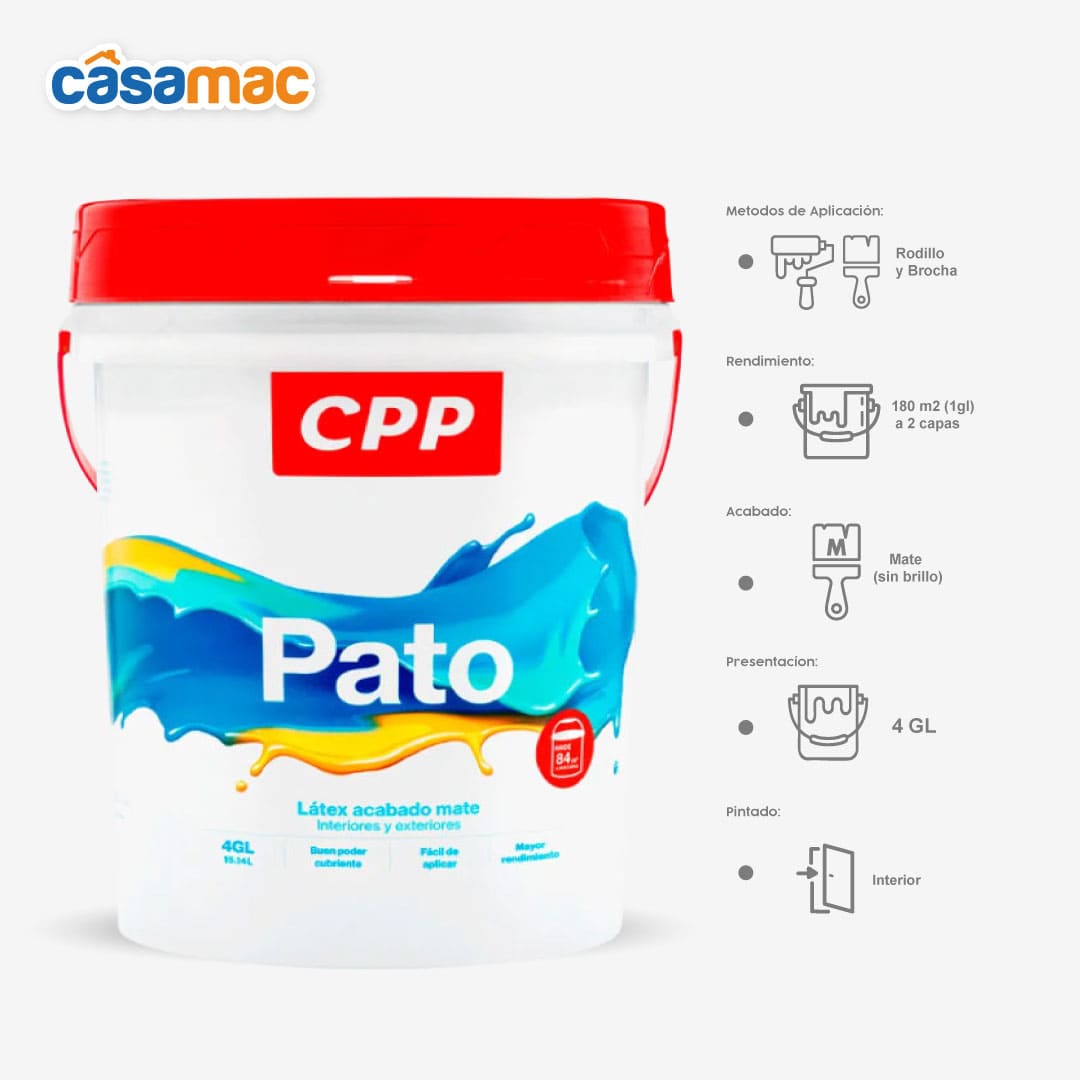 Látex Pato Mate de 4 gl - Image 2
