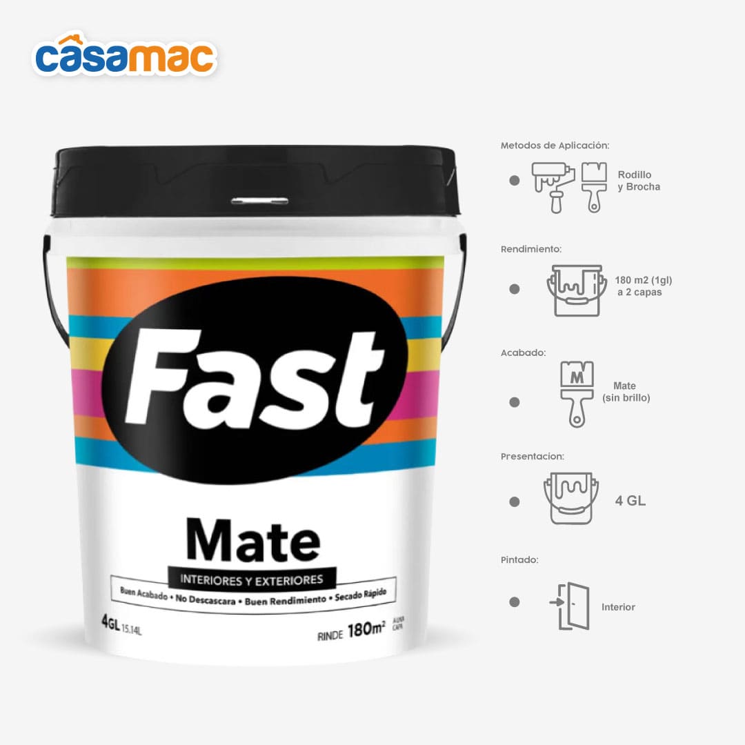 Látex Mate Fast de 4 gl - Image 2